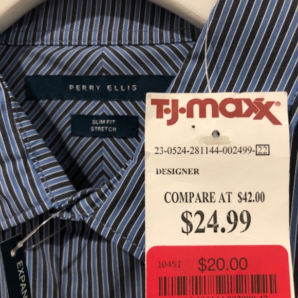 Perry Ellis Men's Slim-Fit Stretch Button-Down Blouse - Picture 4 of 4